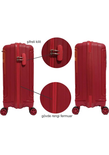 ☾ ✩ 𝐓𝐔̈𝐑𝐊 𝐘𝐈𝐋𝐃𝐈𝐙𝐈 ☾ ✩ Travel Polo Esnek Kauçuk Üstün Kaliteli Kabin Küçük Boy Valiz 𝟓𝟓 𝐜𝐦 indirimleri