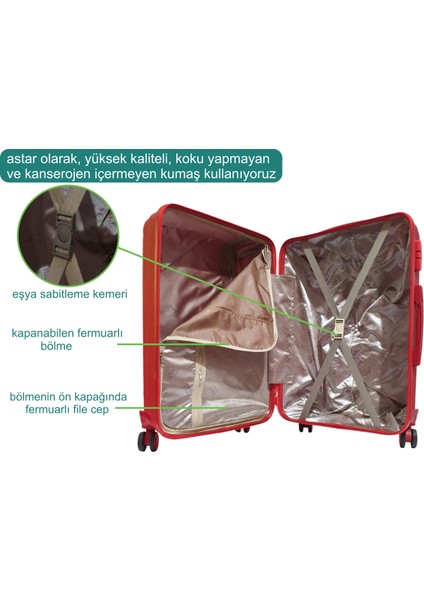 ☾ ✩ 𝐓𝐔̈𝐑𝐊 𝐘𝐈𝐋𝐃𝐈𝐙𝐈 ☾ ✩ Travel Polo Esnek Kauçuk Üstün Kaliteli Kabin Küçük Boy Valiz 𝟓𝟓 𝐜𝐦