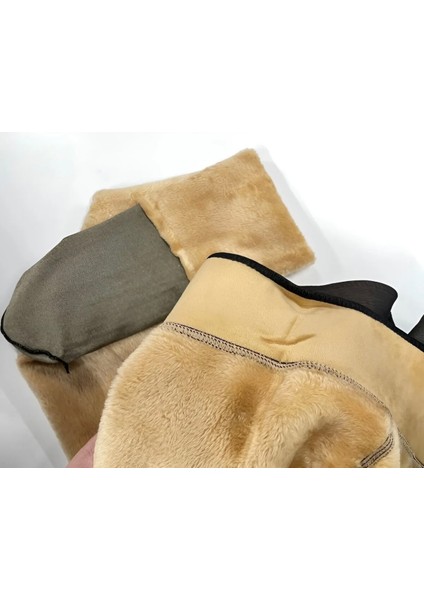 Peluş Ten Görünümlü Külotlu Çorap Polar Siyah-Ten fırsatları