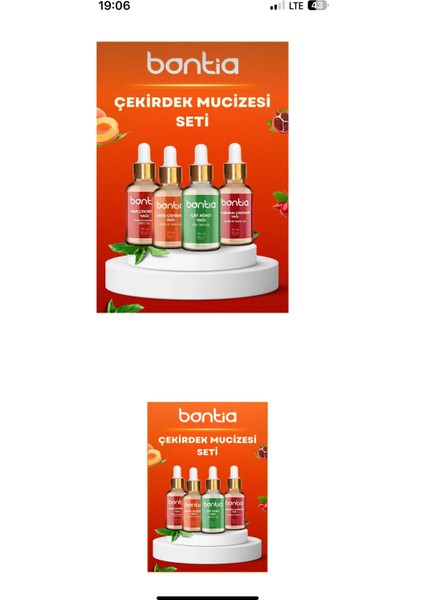 Çekirdek Mucizesi 4'lü Doğal Yağ Seti - Nar, Kayısı, Kuşburnu, Çay Ağacı - 20 ml Cam Şişe