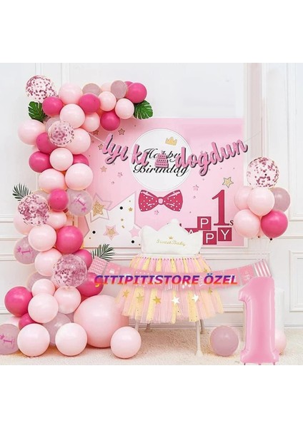 Çıtıpıtıstore Pembe 1 Yaş Doğum Günü Seti fiyatları