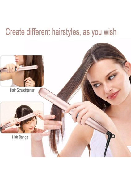 Profesyonel Seramik Saç Düzleştirici, Ayarlanabilir Sıcaklık, Parlak ve Pürüzsüz Saçler fırsatları