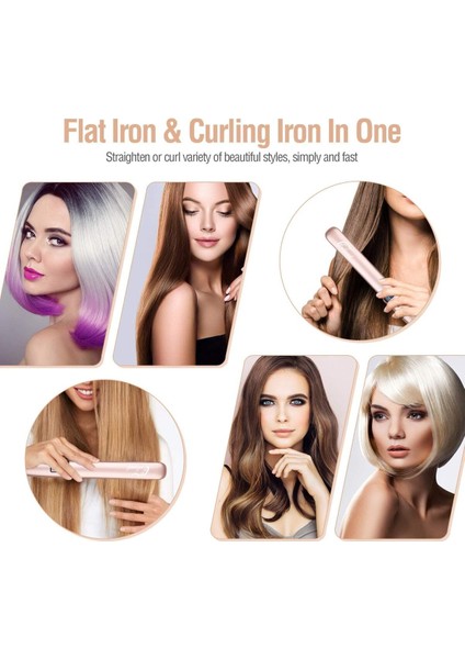 Profesyonel Seramik Saç Düzleştirici, Ayarlanabilir Sıcaklık, Parlak ve Pürüzsüz Saçler indirimleri