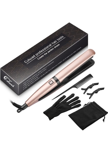 Profesyonel Seramik Saç Düzleştirici, Ayarlanabilir Sıcaklık, Parlak ve Pürüzsüz Saçler