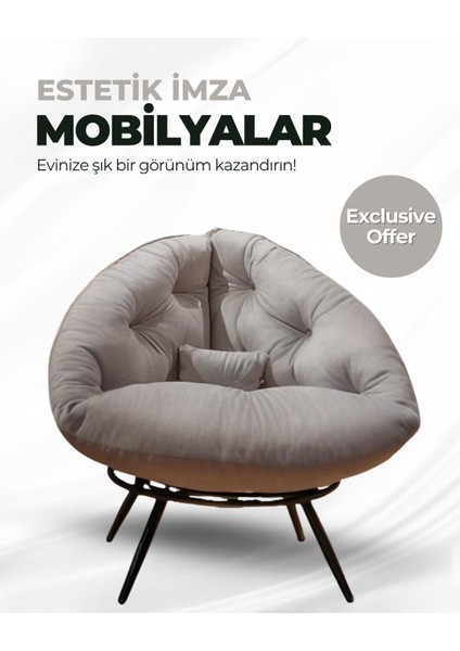 Miouus Berjer | California Esintili Tekli Koltuk | Kitap Okuma & Rahat Dinlenme Koltuğu