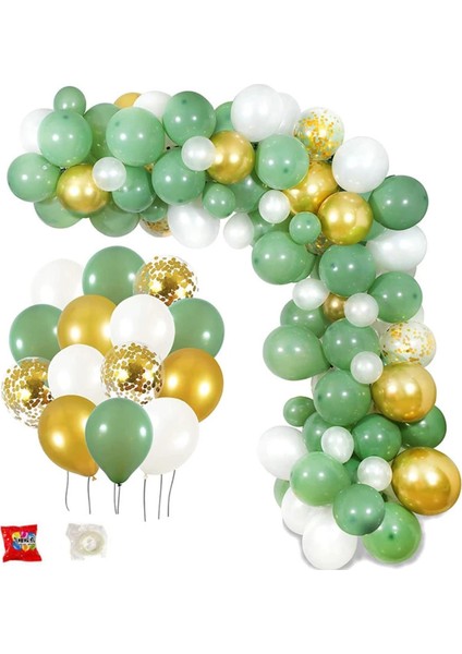 100 Adet Küf Yeşili Beyaz Altın Balon Kemer fiyatları