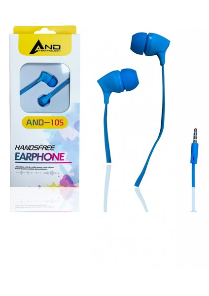 Mikrofonlu Kulakiçi Kulaklık Karışık Renk -AND-105