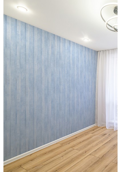 Mavi Çizgili Modern Tekstil Duvar Kağıdı fiyatları