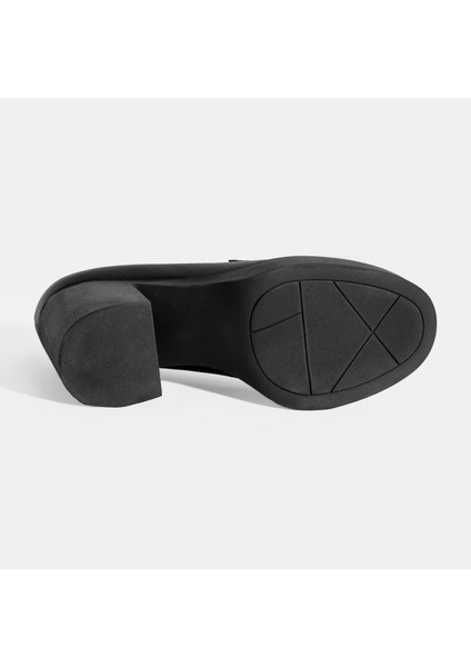 Kadın Siyah Kalın Topuklu Deri Loafer fırsatları