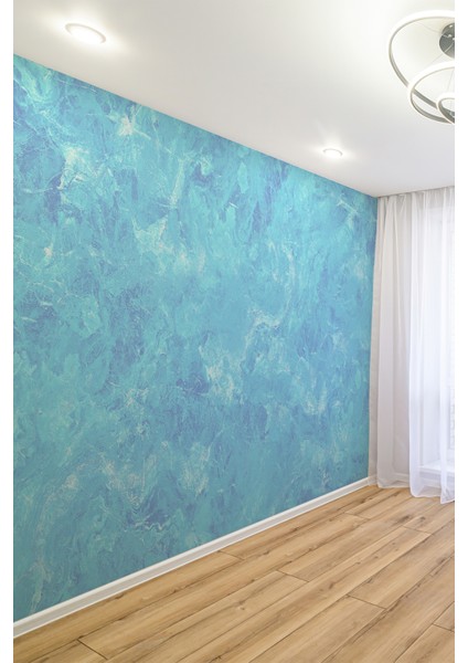 Ocean Blue Turkuaz Mermer Taş Görünümlü Duvar Kağıdı fiyatları