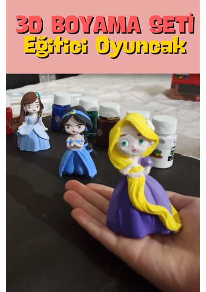 Prenses Figür 5 Adet Taş Biblo Çocuk Boyama Etkinliği fiyatları