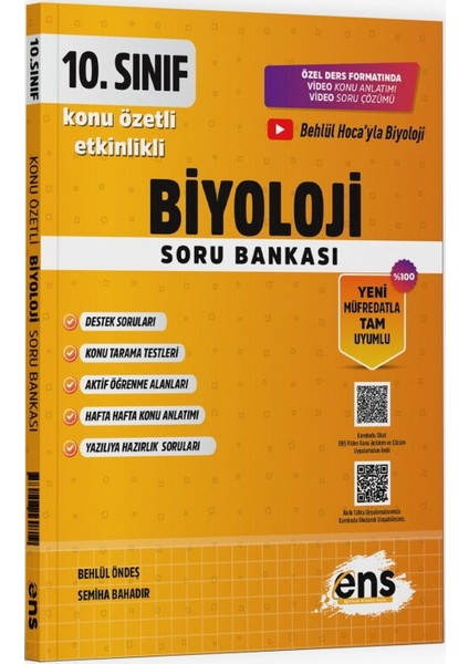 Ens Yayıncılık 10. Sınıf Biyoloji Etkinlikli Soru Bankası