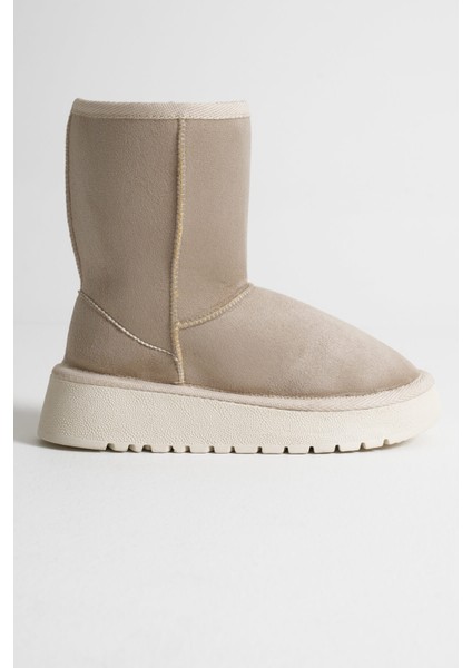 Anisa Kadın Bej Kışlık Kürklü Bot