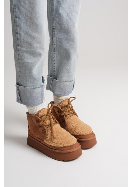 Loana Kadın Kürklü Taba Kışlık Kalın Tabanlı Bot fırsatları