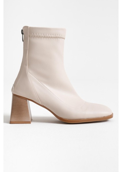 Arvena Bej Kalın Topuklu Streç Bot