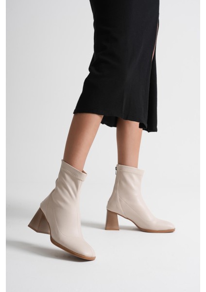 Arvena Bej Kalın Topuklu Streç Bot fiyatları