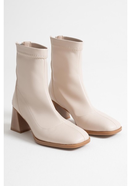 Arvena Bej Kalın Topuklu Streç Bot modelleri