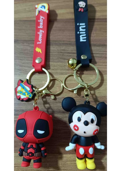 Sevimli Karakter Anahtarlık – Deadpool & Mickey Mouse Figürlü Çanta ve Araba Anahtarlığı modelleri