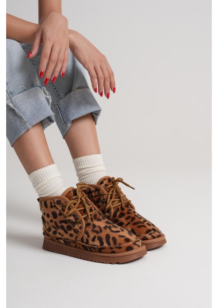 Daria Kadın Kışlık Leopar Desen Içi Kürklü Bot modelleri