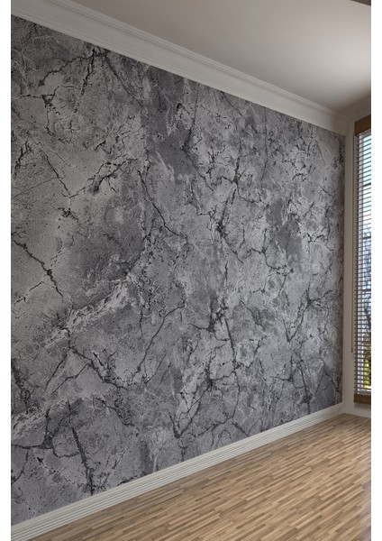 Modern Loft Gri Mermer Dokulu Tekstil Duvar Kağıdı