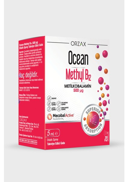 Methyl B12 Sprey 500 Mcg 5 ml