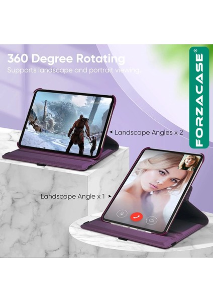 iPad Mini 7 (A17 Pro) 2024 8.3 Inch ile Uyumlu 360 Derece Döner Standlı Kılıf - FC012 modelleri