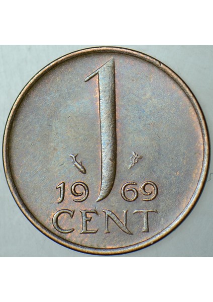 Hollanda 1 Cent 1969 Kraliçe Juliana Dönemi. Çilaltı modelleri