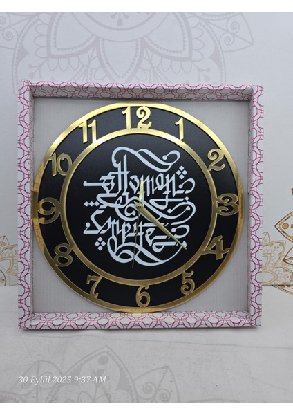 Pleksi Aynalı Rakamlar Ile Özel Tasarım Saat 40 cm Genişliğinde