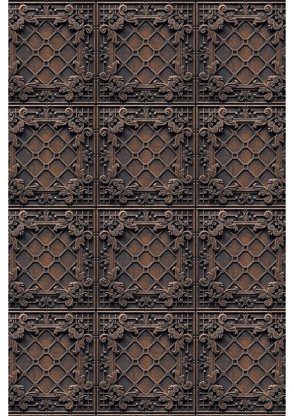 Bronz Eskitme Klasik Panjur Desenli Tek Parça Tekstil Duvar Kağıdı modelleri