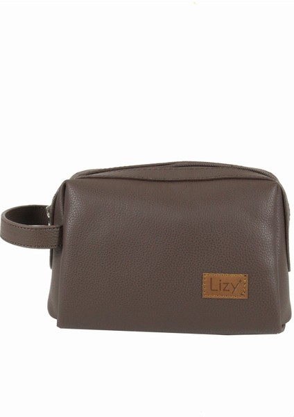 1050 Suni Deri Clutch Çanta, Traş / Makyaj Çantası Kahve fiyatları