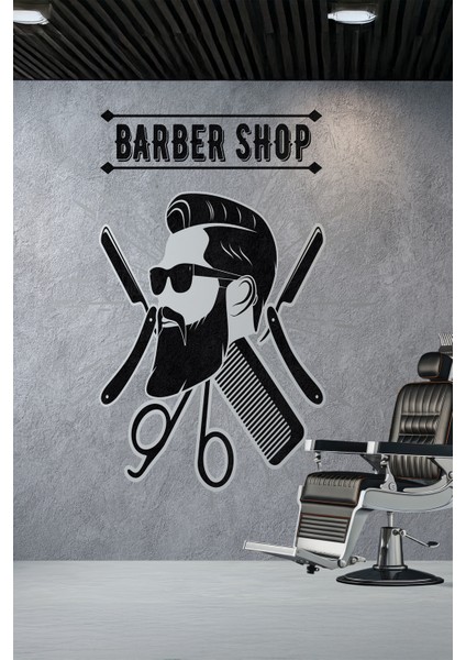 Barber Shop Minimal Gri Beton Desenli Tekstil Duvar Kağıdı