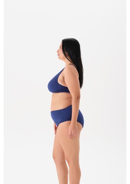 Büyük Beden Balensiz Toparlayıcı Lacivert Taşlı Bikini Takım fiyatları