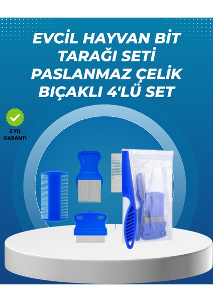 Bestonly Kedi, Köpek ve Küçük Hayvanlar Için 4 Parça Ergonomik Tarak Takımı
