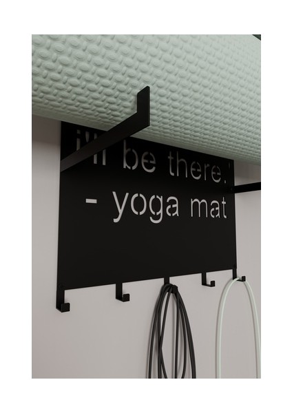 Yoga Matı Duvar Askılığı Metal Raflı Askılık Spor ve Pilates Matı Duvar Organizeri Yoga Ekipmanı 65x35.5 modelleri