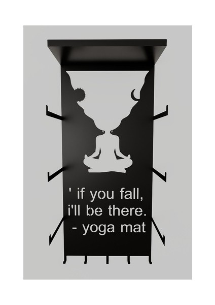 Yoga Matı Duvar Askılığı Metal Raflı Askılık Spor ve Pilates Matı Duvar Organizeri Yoga Ekipmanı 65x35.5 indirimleri