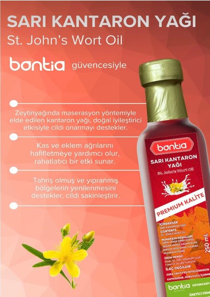 Sarı Kantaron Yağı Doğal Zeytinyağı Maserasyonlu 250 ml - Cilt Saç Eklem ve Kas Bakımı modelleri