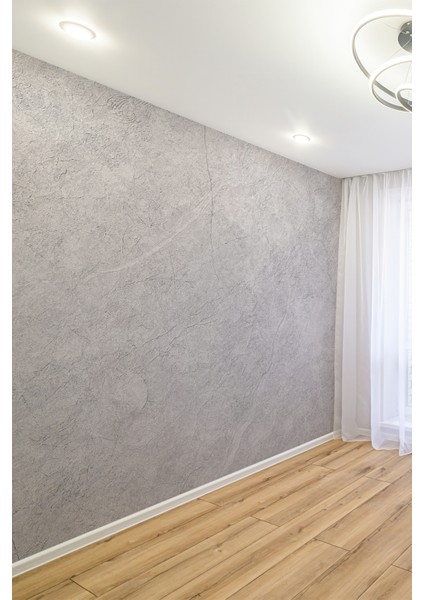 Gri Taş Dokulu Beton Görünümlü Tekstil Duvar Kağıdı