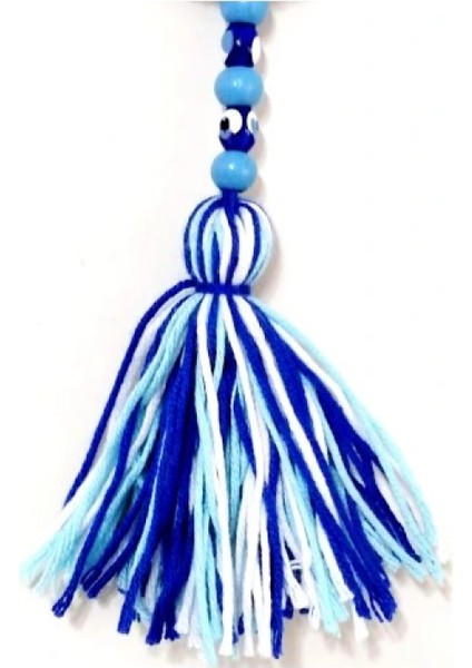 Ponponlu Nazar Boncuğu Desenli El Yapımı Mini Kapı, Duvar ve Araba Süsü fiyatları