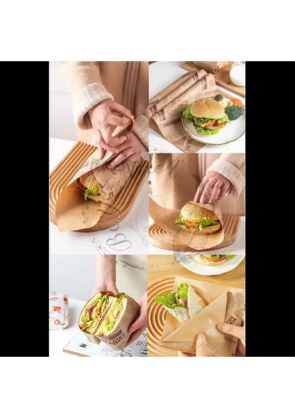 Vintage Gazete Desenli Sunum Kağıdı 50 Adet