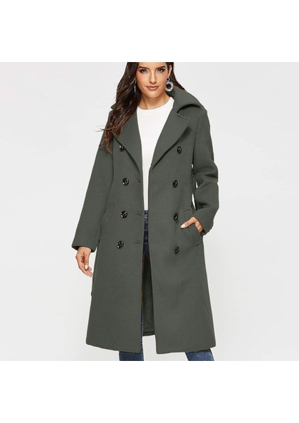 Kemer Detaylı Aksesuarlı Kaşe Kaban