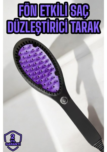 Elektrikli Düzleştirici ve Fön Tarak, Altın Renkli, Ince ve Kullanışlı Tasarım