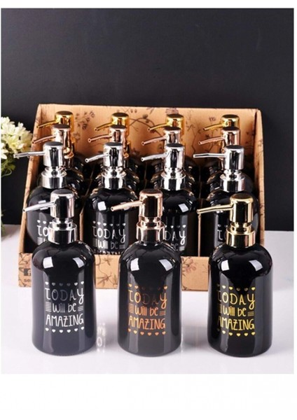 Yaldızlı Siyah Sıvı Sabunluk 1 Adet -PAÇİ400708