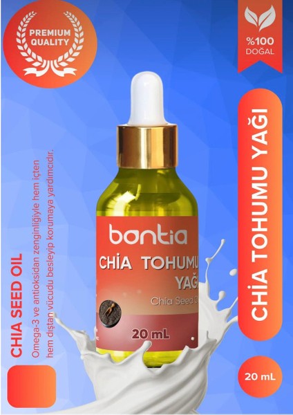 Chia Tohumu Yağı 20ML - Soğuk Sıkım Cilt ve Saç Bakımı, Beslenme Desteği