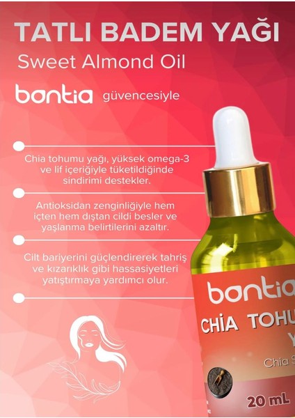 Chia Tohumu Yağı 20ML - Soğuk Sıkım Cilt ve Saç Bakımı, Beslenme Desteği fiyatları