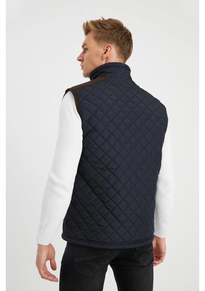 Erkek Lacivert Polar Astarlı Rahat Kalıp Kapitone Yelek 4480 fırsatları