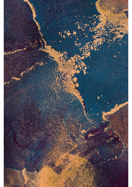 Lacivert Altın Soyut Sanatsal Tekstil Duvar Kağıdı modelleri