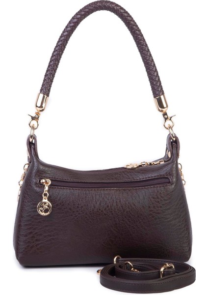 Kadın Mini Omuz ve Çapraz Çanta Örgülü Askılı (En: 23 cm , Boy: 14 Cm)Kahve Victoria modelleri