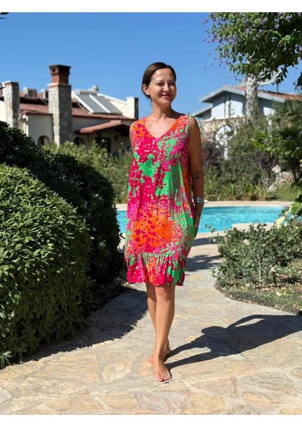 MLN16171 Viskon Alanya Elbise modelleri