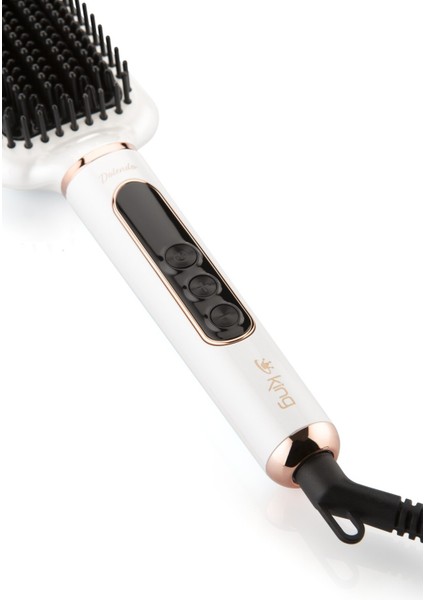 Beyaz Dolendo Saç Düzleştirici Fırça KSS1202, Şık ve Kullanışlı Tasarım
