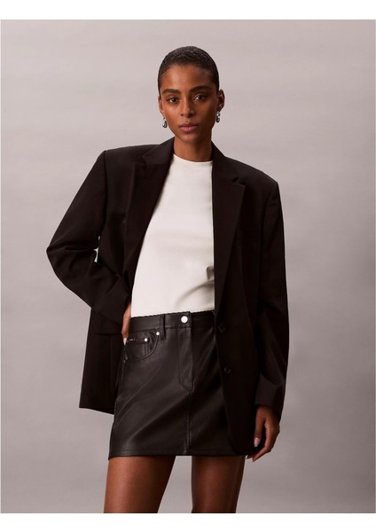 Ck LV044D622G Faux Leather 5pkt Mını Kadın Etek modelleri